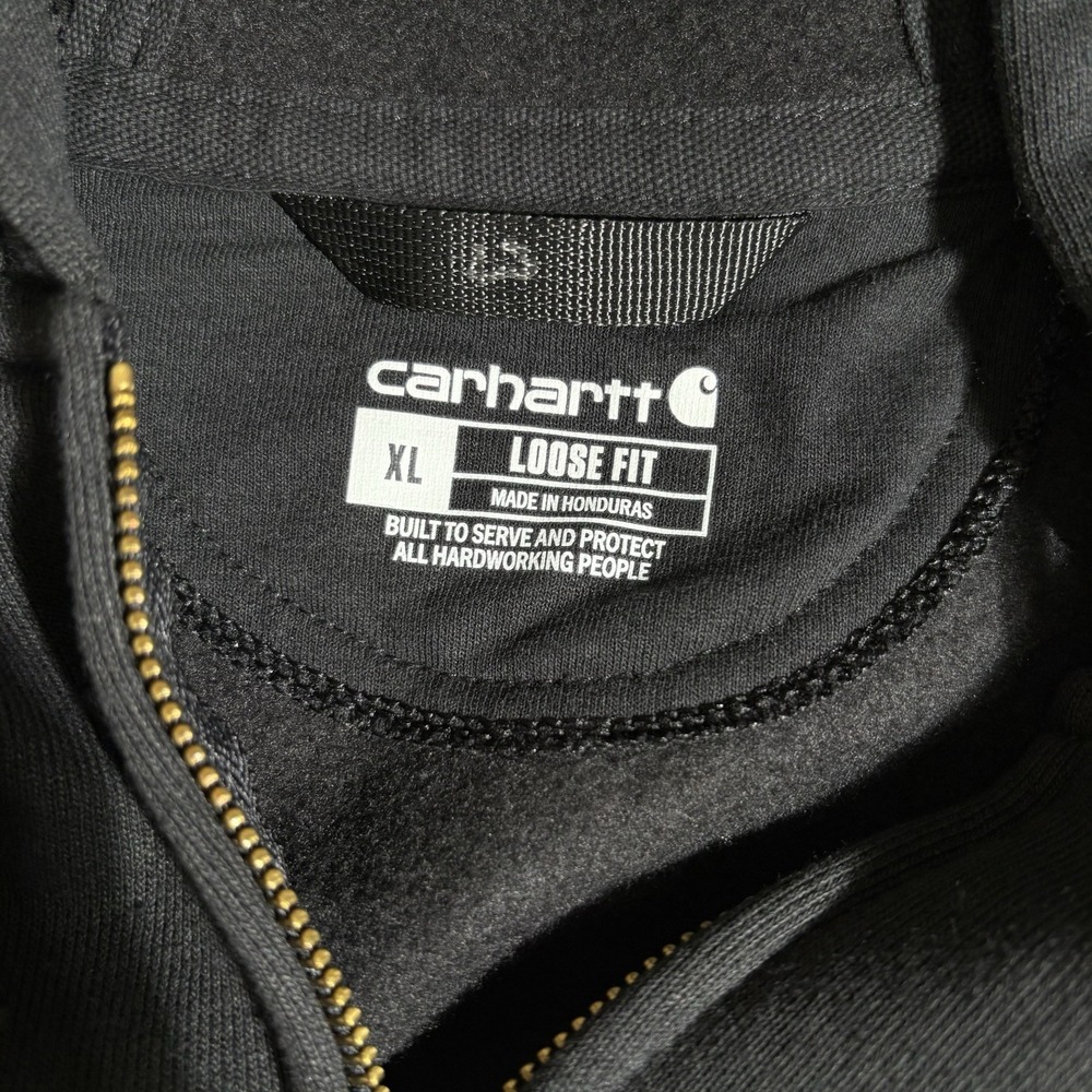 Carhartt Men's Regular Black Cotton/Polyester Full Zip Hoodie Size XL (New) - Picture 5 of 8